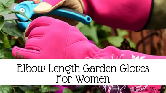 Pink Elbow Length Garden Gloves For women