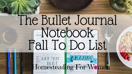 The Bullet Journal Notebook -Fall To Do List