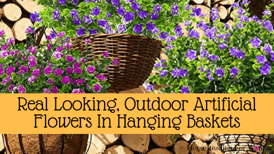 Outdoor Artificial Flowers In Hanging Baskets That Look Real