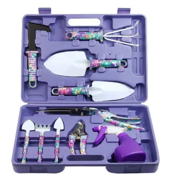 10 Piece Garden Tool Kit Purple