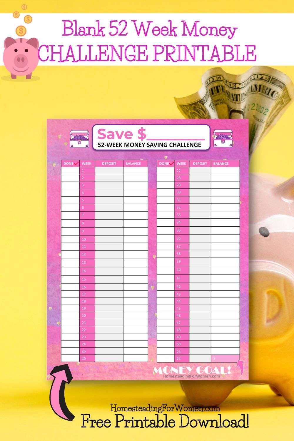 I Use This 52 Week Money Saving Challenge Checklist To Finally Save Money