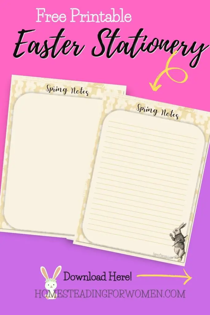 Free Printable Easter Stationery Instant Download