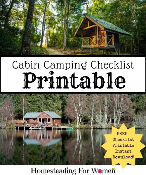 Cabin Camping Checklist Printable