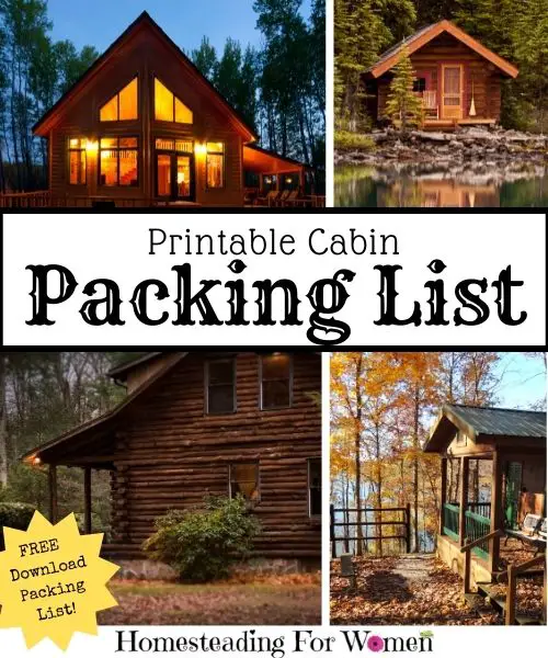Printable Cabin Packing List